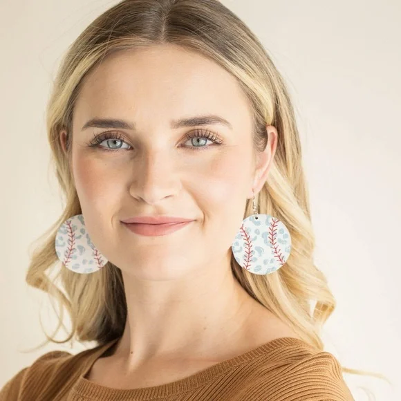 NEW Leopard Baseball Earrings - Picture 4 of 6